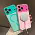 Caseative 17 Crystal Camera Lens Protection Candy Color Magnetic Case for iPhone, Compatible with MagSafe Wireless