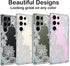 Coolwee Galaxy S24 Ultra Case - 6.8" Shockproof Thin Clear Glitter, Cute Crystal Lace, Soft TPU Bumper, Mandala Design.