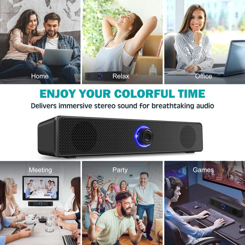 Computer Speakers, USB Powered PC Speakers, Wired Stereo Desktop Speakers for Computer, Laptop, PC, Pad, Cellphone