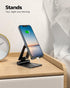 LOKLNEYK 17 16 15 14 13 12 11 8, Foldable Cell Phone Stand, Fully Adjustable Dual Foldable Desktop Phone Holder Cradle