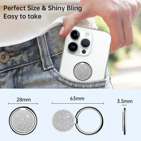 Syncwire Cell Phone Ring Holder Stand, Bling Bling Finger Ring Kickstand for Magnetic Car Mount Compatible with All
