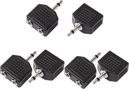 uxcell 3.5mm to 2 Port 3.5mm Headphone Jack Y Splitters, 6 Pcs Stereo Audio Splitter
