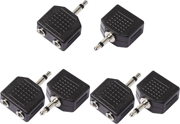 uxcell 3.5mm to 2 Port 3.5mm Headphone Jack Y Splitters, 6 Pcs Stereo Audio Splitter