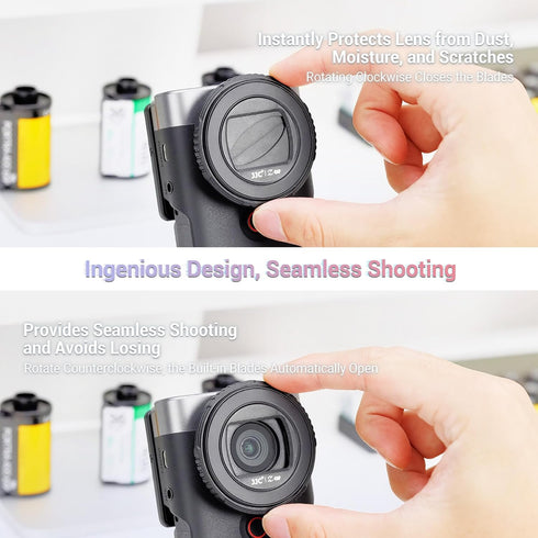 Kiorafoto V10 Lens Cap, Camera Cover Protector for Canon PowerShot V10 Vlog, Rotating Anti-Scratch Dustproof Accessory