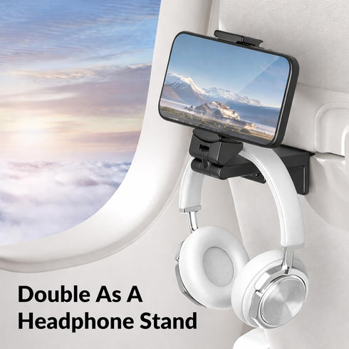 Perilogics 360 Airplane Phone Holder Mount Universal in Flight Hands Free Viewing with Multi-Directional Dual Degree