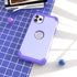 IDweel for iPhone 11 Pro Max Case with Tempered Glass, Hybrid 3 in 1 Shockproof Slim Heavy Duty Protection, Purple