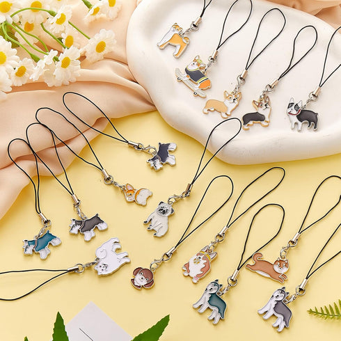 Kawaii Alloy Phone Strap Charms Pendants Decoration for Cell Phone Keychain Bag