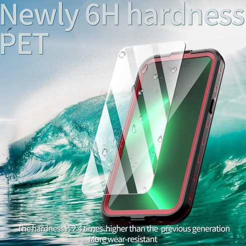 Waterproof Case for iPhone 14 Pro Max, Fully Sealed IP68 Shockproof Dustproof, Built-in Screen Protector, Clear Cover