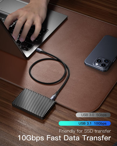CONMDEX USB to USB C Cable 10Gbps (6ft, 2-Pack) USB 3.1 Gen 2 Data Transfer Cable for iPhone 15/15 Plus/15 Pro/15 Pro Max, Samsung Galaxy S23, Type C Charger Fast Charging for Carplay/Android Auto by CONMDEX