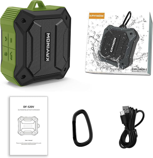 Portable Bluetooth Speaker with IPX7 Waterproofing, Shockproofing, TWS Stereo Pairing, 12H Playtime for Outdoor
