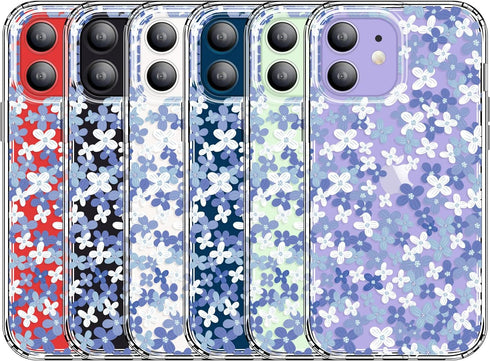 iPhone 12 Case and iPhone 12 Pro Case Clear 6.1 Inch with Pattern Design, Slim TPU Cover + Shockproof Bumper for Women