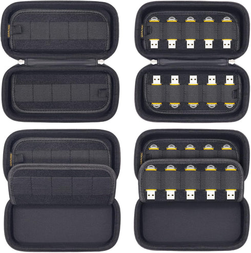 USB Flash Drives Case Organizer, Portable Hard Shell Storage Box for 20 Thumb Drives USB Sticks
