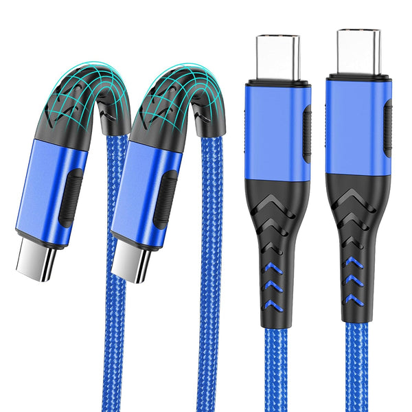 Durcord USB C to USB C Cable, 2Pack 100W 10ft Fast Charging for Android Phone Pad, Type C Charger Braided Compatible
