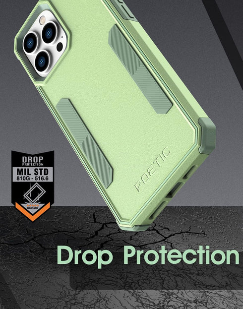Poetic Neon Series Case for iPhone 13 Pro Max, Dual Layer Heavy Duty Slim Shockproof Protective Cover, Mint