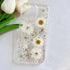 LSEEKA 16 16 for iPhone Pro Max Clear Case with Pressed Real Flowers Design,Glitter Cute White Floral Pattern Slim Soft