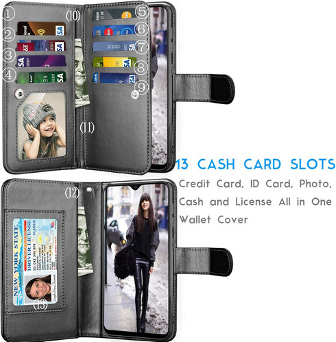Tekcoo Galaxy A20E Case, Galaxy A10E Wallet Case, Luxury PU Leather Flip Cover with Detachable Magnetic Hard Case