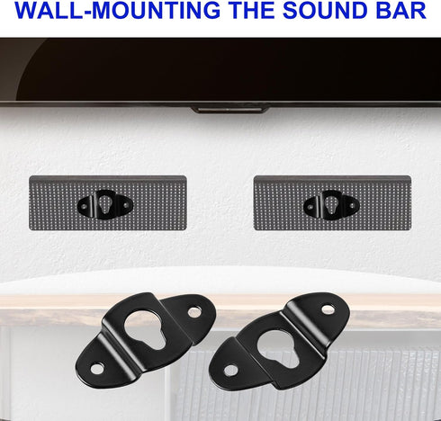 uxcell 10 Pcs Wall Mounting Speaker Hanger Brackets, 4.8cm Long Clothing Rack Iron Hanger Plate Accessories, Speaker