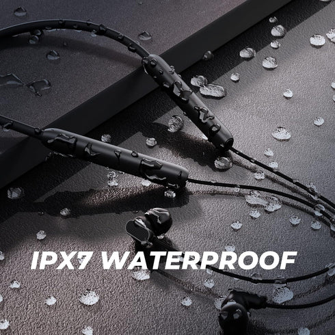 N18 Neckband Bluetooth Earbuds, Wireless 5.2 Headphones with Microphone, IPX7 Waterproof, 20H Playtime, Deep Bass -