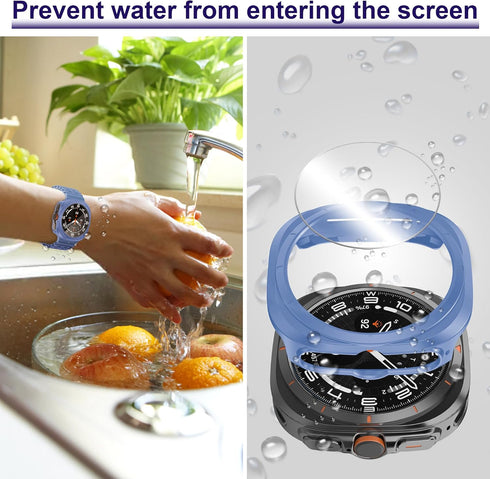 12+4 Pack Case for Samsung Galaxy Watch 7 Ultra 47mm, Waterproof Hard PC Scratch Resistant Cover with Tempered Glass