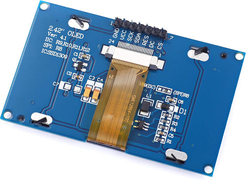 Teyleten Robot 2.42 inch 128x64 SSD1309 7 I2C R3 OLED LCD Display Module Pin SPI/IIC Serial Interface for Arduino UNO