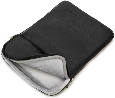 Kinmac 360° Protective Waterproof Laptop Sleeve Case Cover, Black PU for 15 inch-15.6 inch