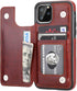 OT ONETOP iPhone 11 Pro Wallet Case, PU Leather Kickstand with Card Holder, Shockproof Cover (Brown)