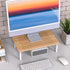 4 Bamboo Monitor Stand Riser, Adjustable Height, Laptop Stand with Airflow Vents, Desk Organizer for Computer, PC