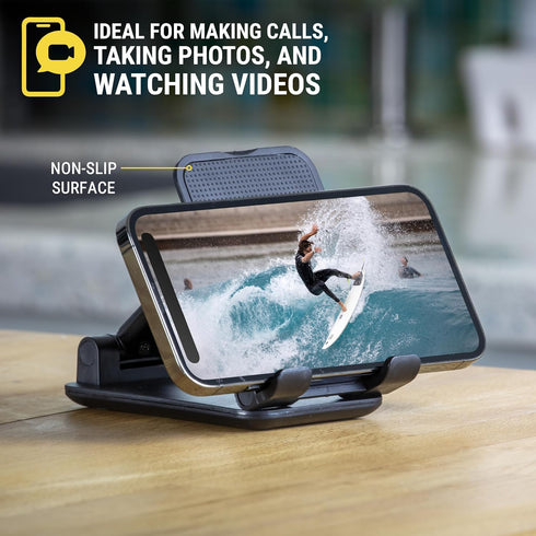 Scosche SUFMPS-SP Universal Cell Phone Stand and Holder with Non-Slip Cradle, Foldable, Adjustable Non-Magnetic Mount