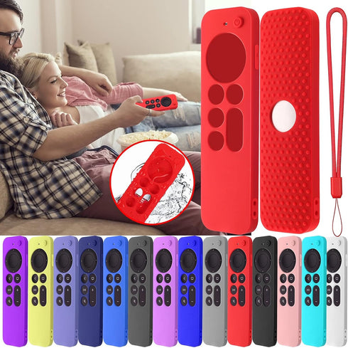 Hi Color 3rd 2023 4K 2nd 2021 Silicone Cover Compatible with Apple TV Siri Remote Shockproof Protective Case for Apple