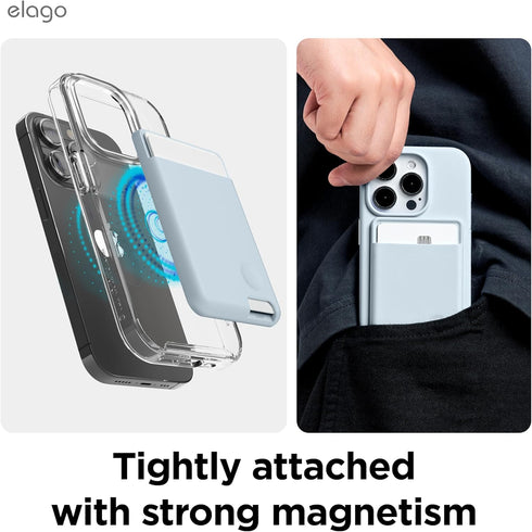 elago Magnetic Wallet Card Holder 2-Cards Compatible with MagSafe for iPhone 15, 14, 13, 12 Series