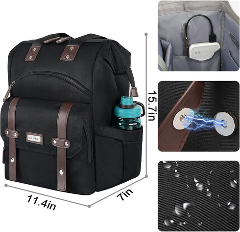 Backpack 15.6 Inch Backpack FALANKO Laptop For Women, Work Doctor Teacher Nurse Wide Open College Laptops Purse
