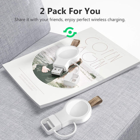 2024 Upgraded for Apple Watch Wireless Charger - 2 Pack Portable iWatch Charger, Travel Cordless Magnetic Wireless