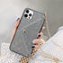 Omorro Glitter Diamond Sequins Wallet Case with Shiny Crossbody Chain for iPhone 12 Pro Max
