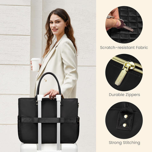 LOVEVOOK Teacher Tote Bag for Women Work, Laptop Bag Work Tote Bag Nurse Bags With Large Cup Holder, Professional