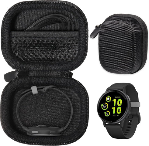 CaseSack Case for Garmin Vivoactive Health and Fitness GPS Smartwatch, compatible with Vivoactive 5/4/3, Black