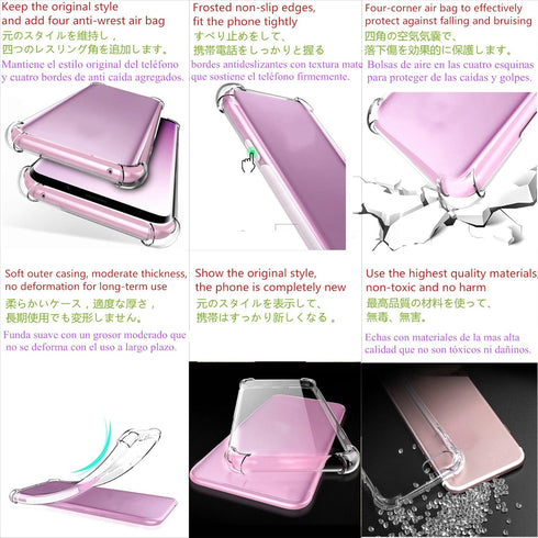 Clear TPU Four Corners Protective Cover for LG V50 ThinQ, Transparent Soft Funda