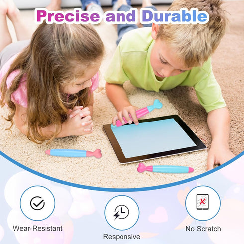 Gjinxi 3 Pack Kid-Friendly Stylus Pens for Touch Screens, Capacitive Stylus Pens with Durable Rubber Tips, Tablet