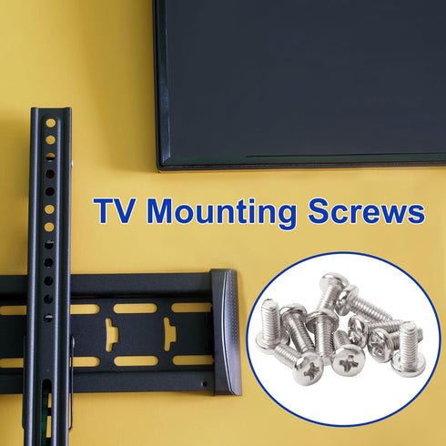 uxcell 10 Pieces M4 x 10mm TV Mount Screws, Stainless Steel, Silver Tone for Computer TV LCD Monitor