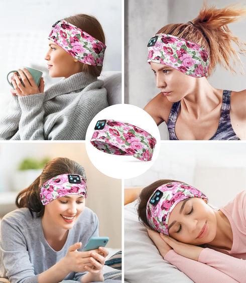 Sleeping Headphones Bluetooth Headband, Soft Elastic Cozy Headband Headphones for Women Men Teenager Christmas Birthday
