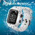 Compatible Apple Watch Band Case 42mm 44mm Series 5/4/3, IP68 Waterproof Case with Soft Silicone Band, White