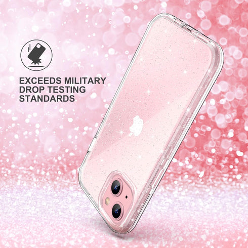 ULAK iPhone 15 Plus Case - Glitter Heavy Duty Dual Layer, Shockproof Protection, Sparkly Transparent Cover, 6.7"