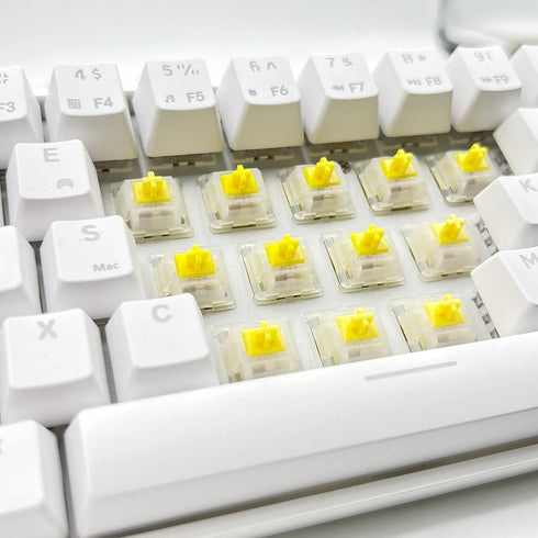 Gateron KS-3X1 Pro V2 Milky Yellow Pre-lubed Switches, 5-Pin Linear Switches Compatible with All MX Mechanical Keyboard