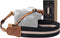Padwa Lifestyle Black Striped Camera Strap - Vintage Crazy Horse Cowhide & Cotton, 1.5" Wide, Adjustable for DSLR
