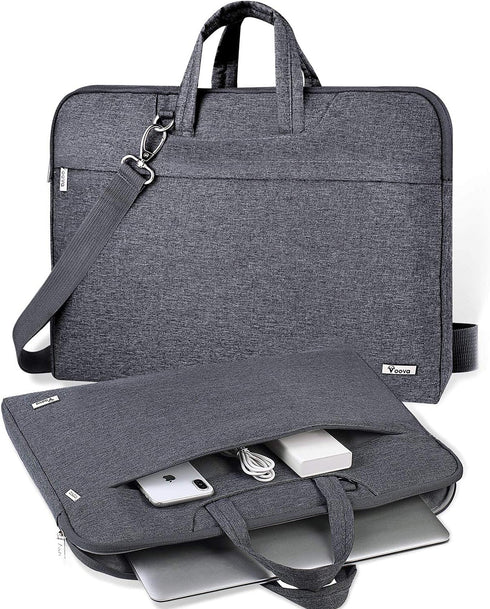 V Voova Waterproof Laptop Bag 13-14 inch with Shoulder Strap & Handle, Slim Briefcase Sleeve Compatible with 13-14”