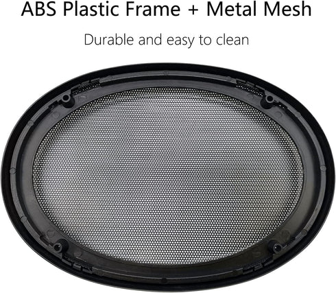 6" x 9" Speaker Grill Covers - Car Speaker Subwoofer Guard Protector, ABS Plastic Frame with Metal Mesh, Black