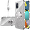 nancheng Samsung Galaxy A51 5G Case, Glitter Cute Soft TPU Cover with Ring Kickstand Strap, Shockproof Protective Case