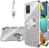nancheng Samsung Galaxy A51 5G Case, Glitter Cute Soft TPU Cover with Ring Kickstand Strap, Shockproof Protective Case