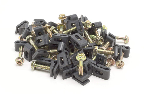 THE CIMPLE CO Mini Wire Cable Clips, Electrical Wire Clip and Fastener, 1/10 in (3 mm), Black (50 pieces)