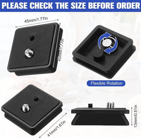 TOODOO 2 Pack 41mm and 43mm Tripod Quick Release Plate Camera Mounting Adapter, Compatible with Ambico
