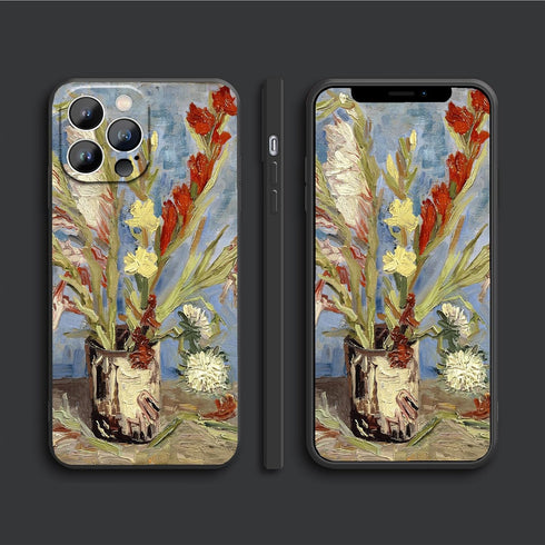 Phoenix Flower iPhone 13 Case, Van Gogh Aesthetic Art Phone Cover, Waterproof Shockproof for Women and Men, 6.1 inch